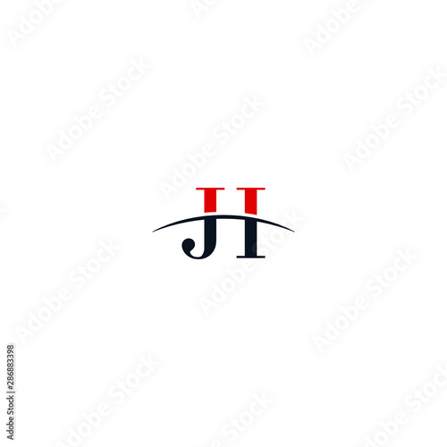 Free Download Initial letter JI, overlapping movement swoosh horizon logo company design inspiration in red and dark blue color vector - GFXLoad