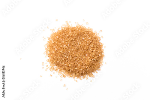 brown sugar isolated on white background. Top view.