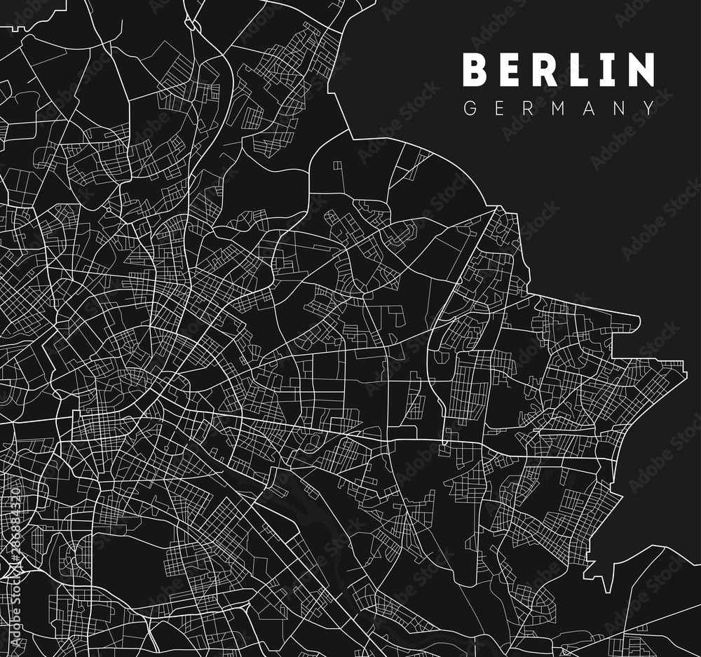 Berlin map. Detailed poster city map Berlin. Germany Stock Illustration ...