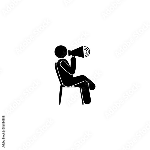 film director stick figure icon