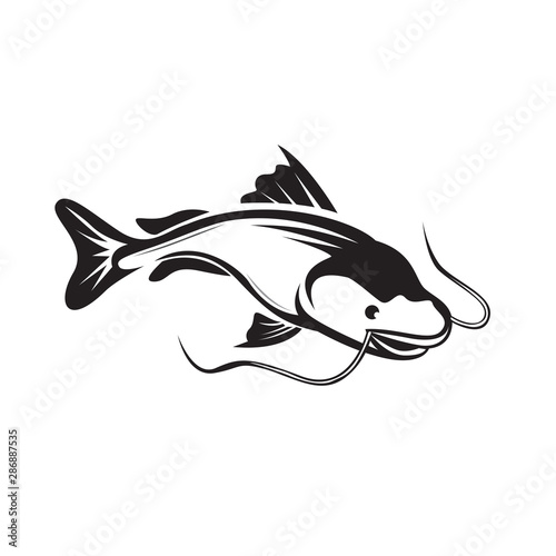 Fototapeta Naklejka Na Ścianę i Meble -  Simple catfish art logo design inspiration