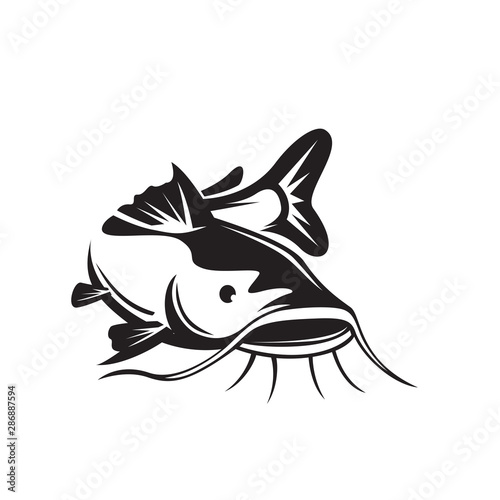 big head Catfish drawing art logo design inspiration photo