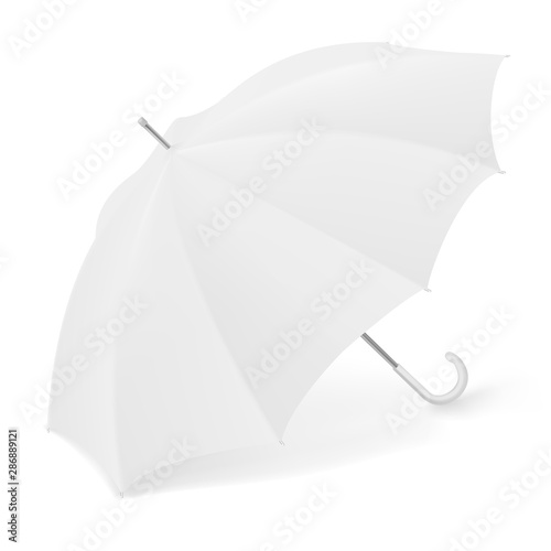 Realistic 3D White Umbrella Parasol For Branding