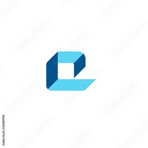 simple typography q origami vector logo