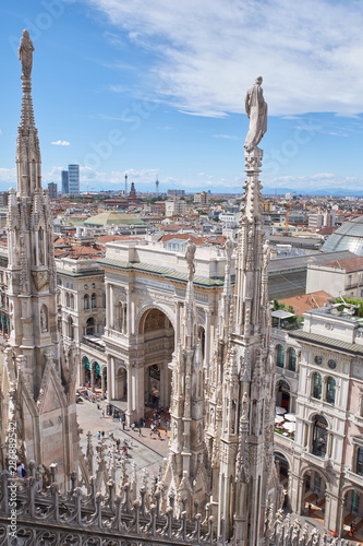View of amazing gothic cathedral Duomo di Milano. © EverGrump