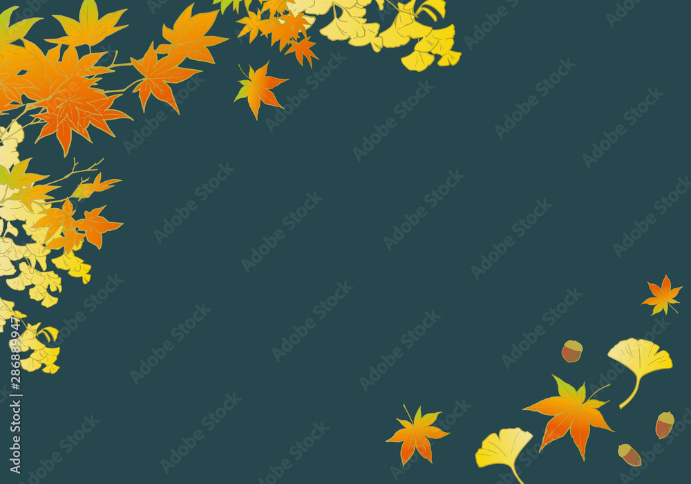 紅葉の和風デザインテンプレート 紅葉の和風デザインテンプレート