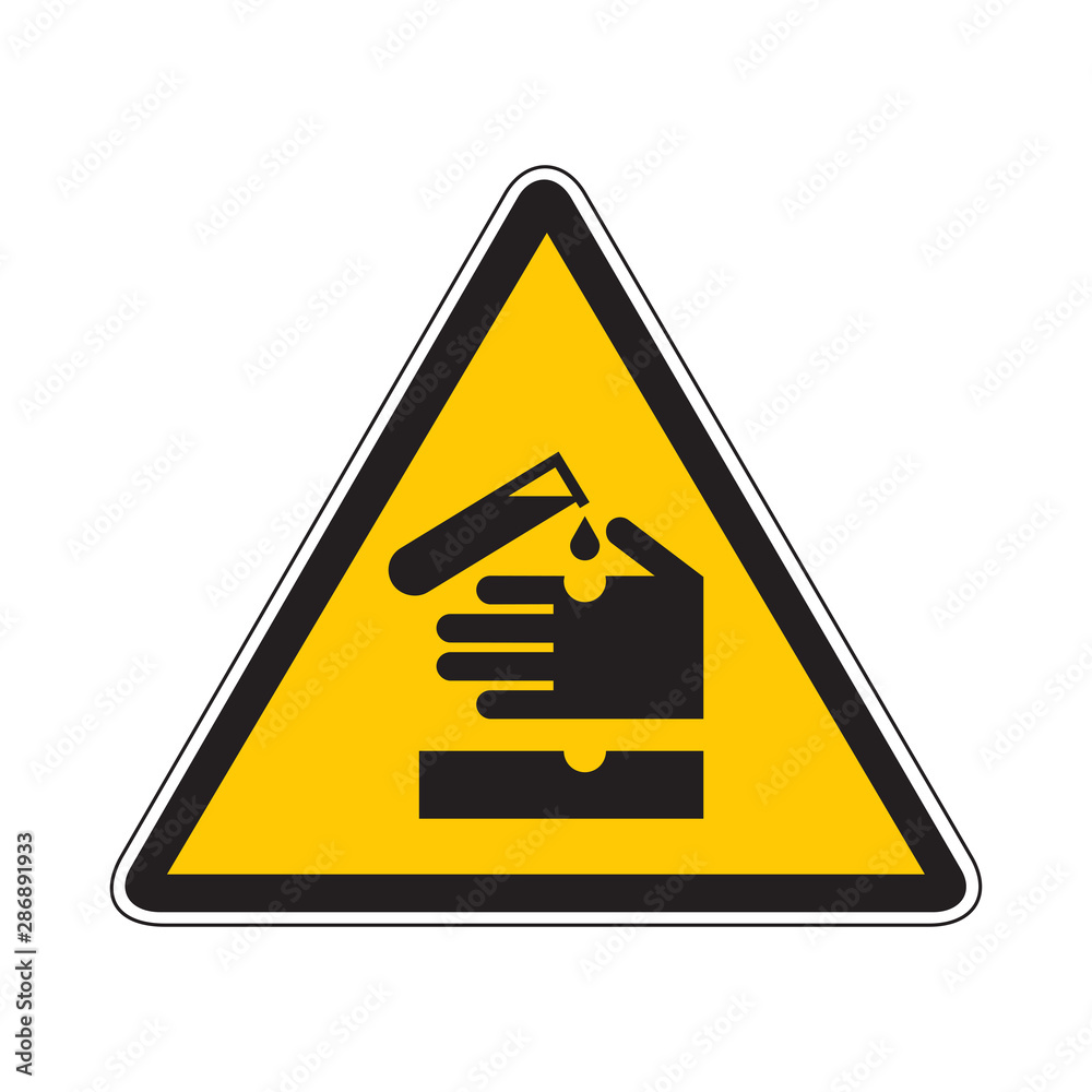 Warning acid sign, vector, Illustration Warning acid sign, vector, Illustration