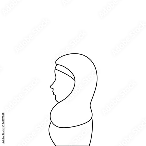 profile of islamic woman with traditional burka