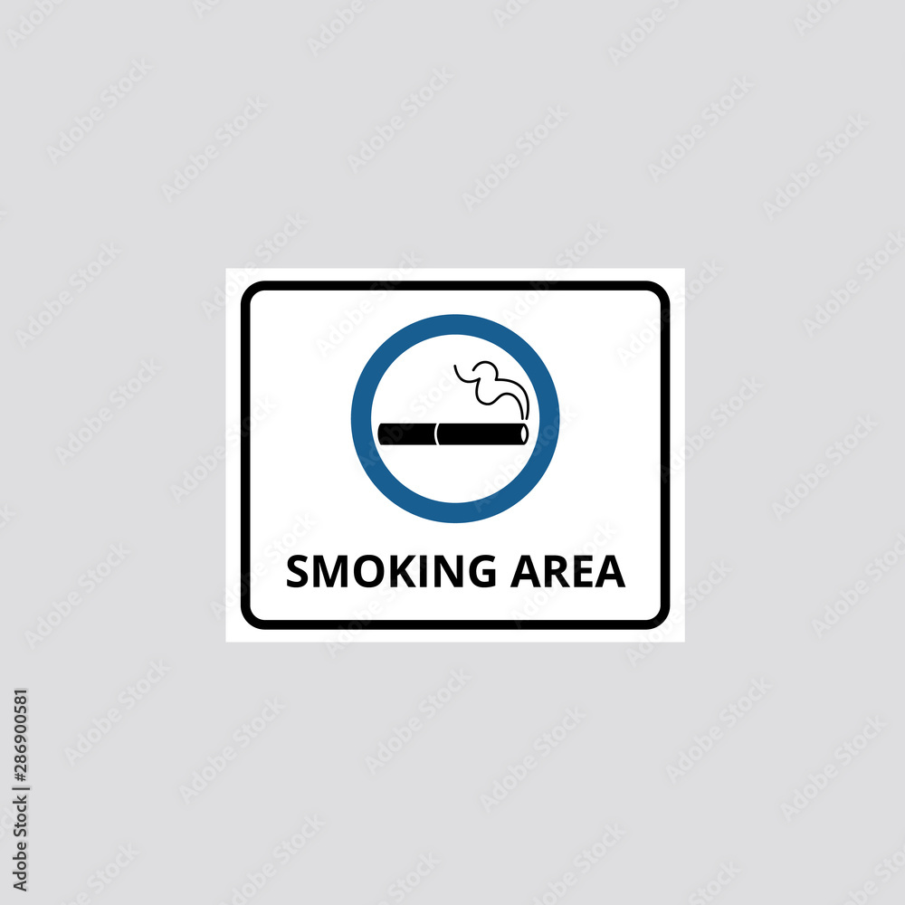 Notice of smoking area with cigarette and permission vector illustration isolated . Notice of smoking area with cigarette and permission vector illustration isolated .
