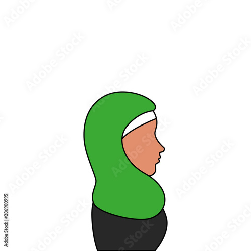 profile of islamic woman with traditional burka