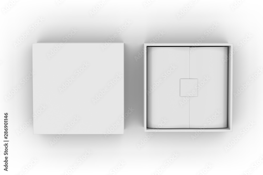 White blank hard cardboard box mock up template, 3d illustration. White blank hard cardboard box mock up template, 3d illustration.