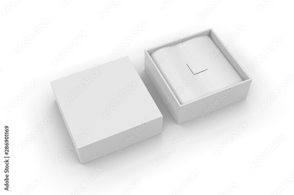 White blank hard cardboard box mock up template, 3d illustration. White blank hard cardboard box mock up template, 3d illustration.