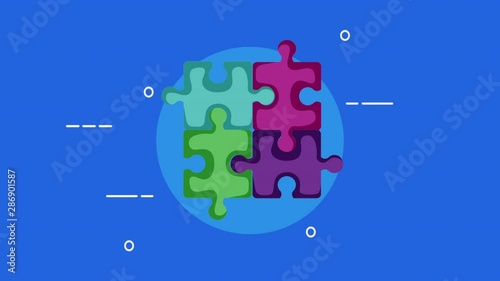 puzzle game pieces solution animation