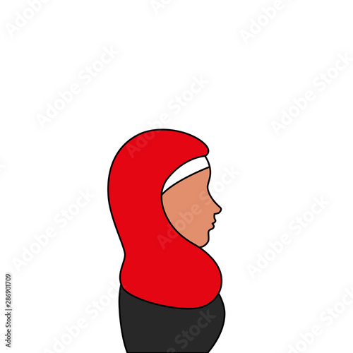 profile of islamic woman with traditional burka
