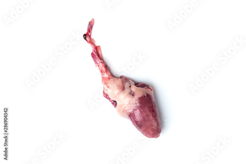 Canvas-taulu Raw chicken heart isolated on white background.