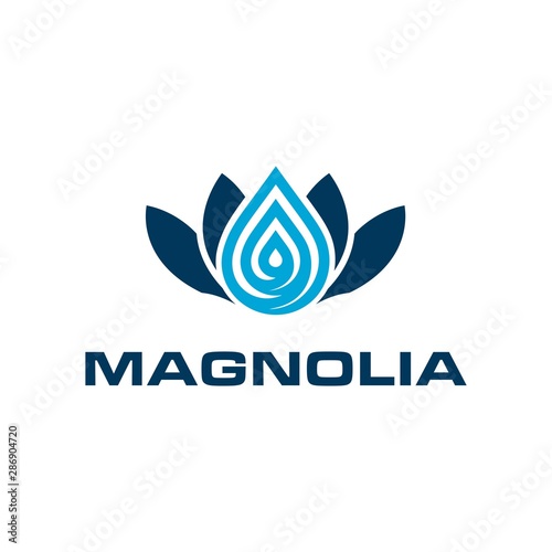 Magnolia water damage service logo design.