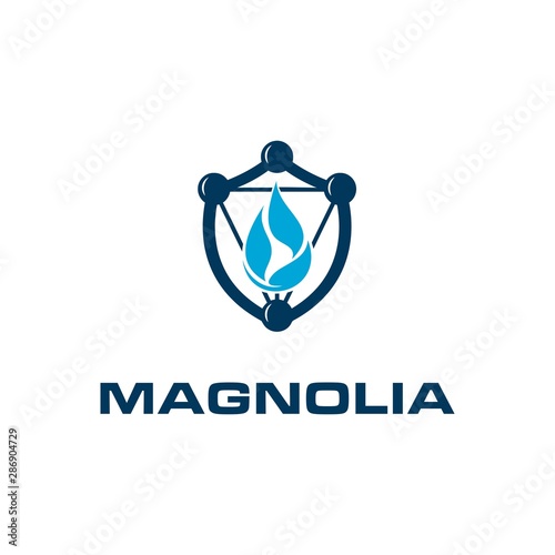 Magnolia water damage service logo design.
