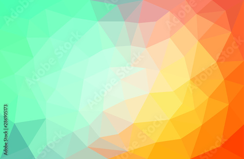 Geometric bleu yellow background with triangular polygons. Abstract design. Vector illustration