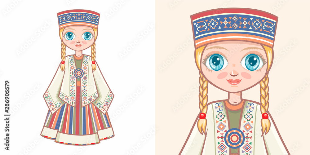 Latvian girl in national costume