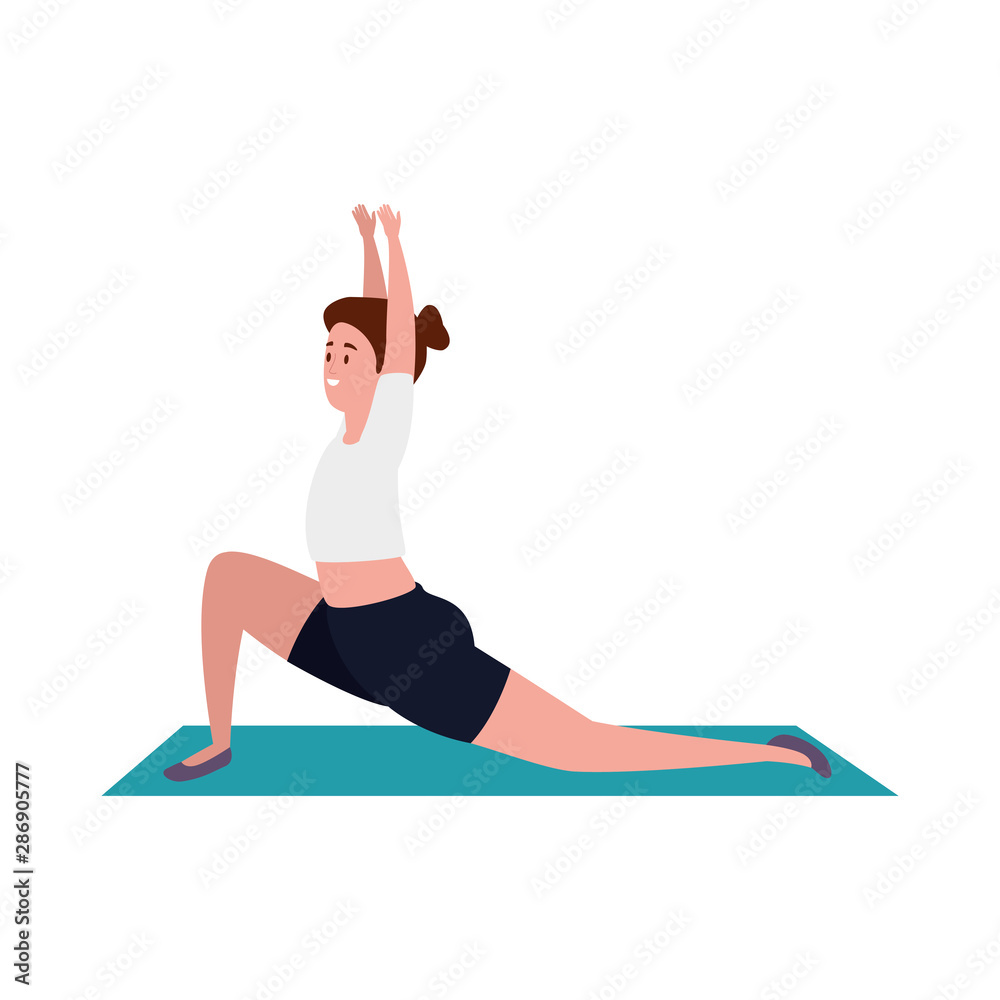 beauty woman practicing pilates position in mattress beauty woman practicing pilates position in mattress