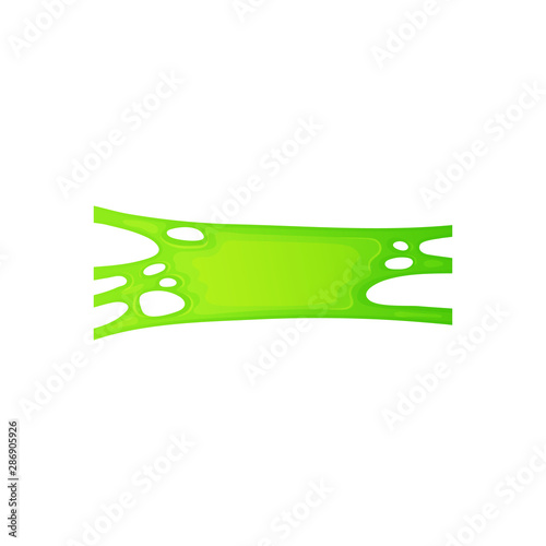 Acid green slime splatter stretch with smooth realistic bubble gum texture