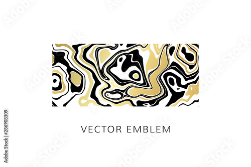Fototapeta Naklejka Na Ścianę i Meble -  Luxury marble emblem. Vector illustration with golden stylish label and light texture.