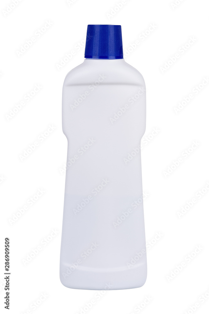 White plastic liquid detergent bottle isolated on white. With clipping path White plastic liquid detergent bottle isolated on white. With clipping path