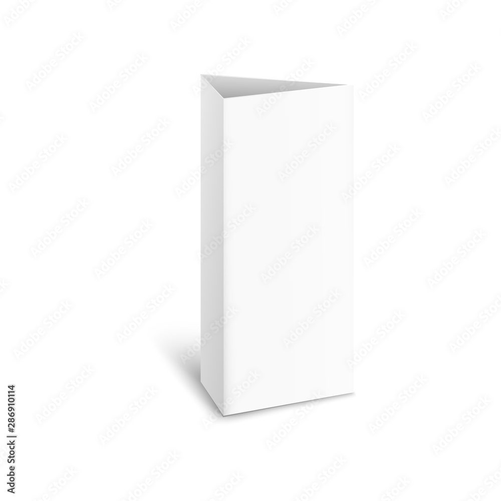 Triangle brochure stand mockup with realistic shadow Triangle brochure stand mockup with realistic shadow