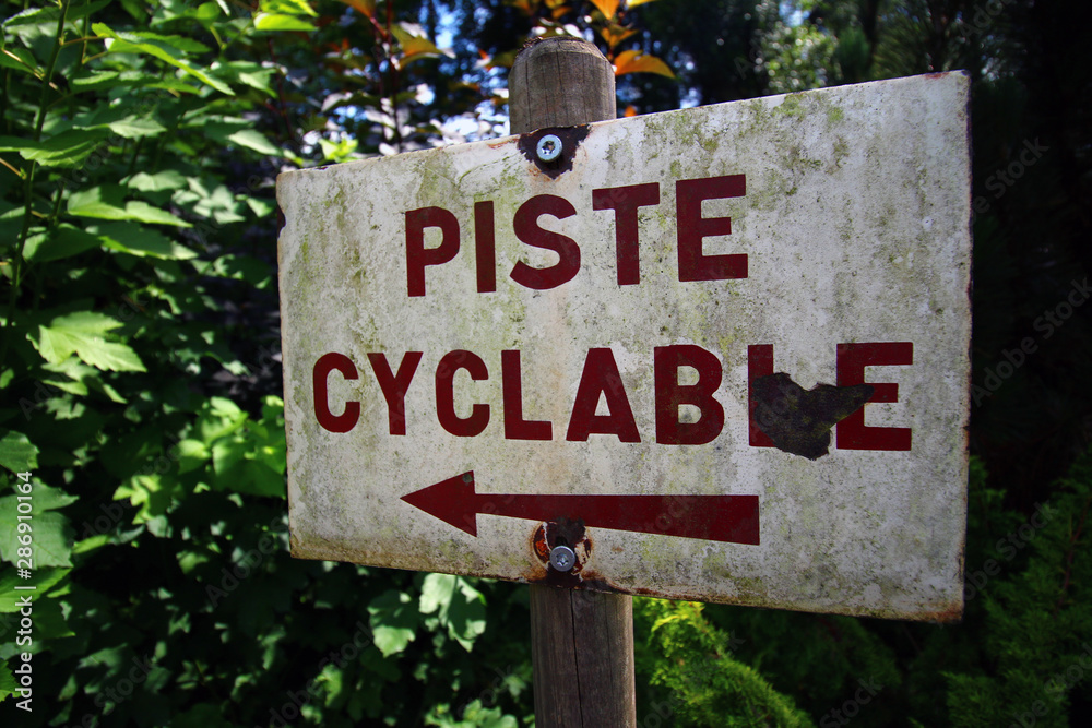 Panneau émaillé piste cyclable Panneau émaillé piste cyclable