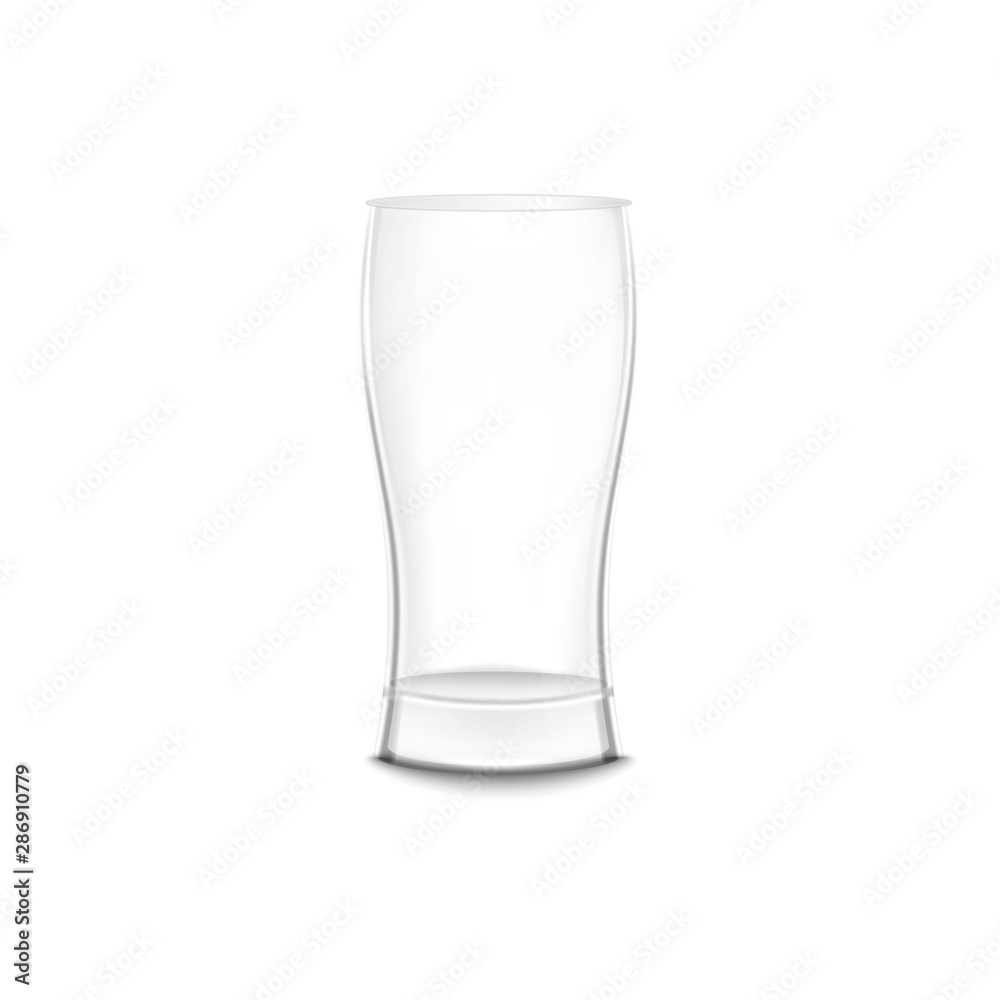Empty beer glass isolated on white background, alcohol mug with curvy shape Empty beer glass isolated on white background, alcohol mug with curvy shape