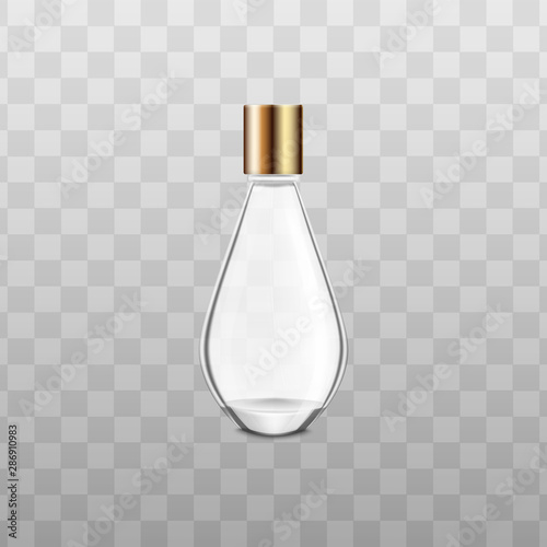 Perfume or fragrance bottle mockup realistic vector illustration isolated.