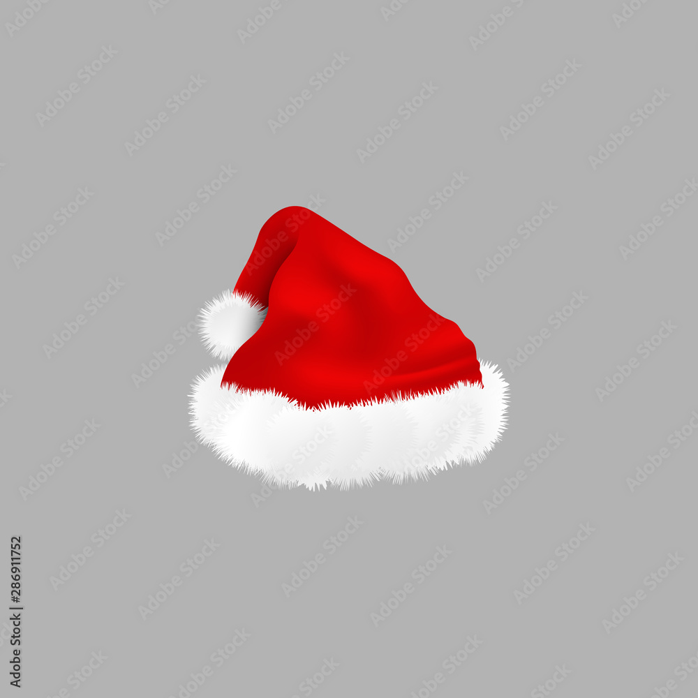 Santa Claus red traditional hat vector illustration isolated on transparent. Santa Claus red traditional hat vector illustration isolated on transparent.