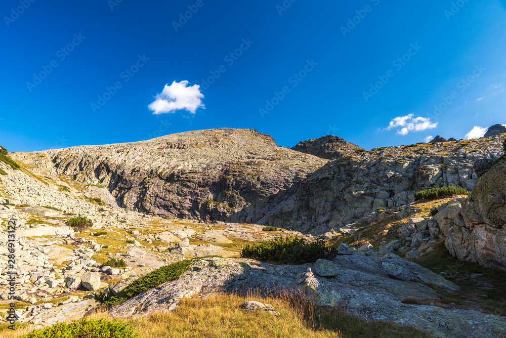 Panoramic landscape from Rila mountain national park, Malyovitsa region. Bulgaria