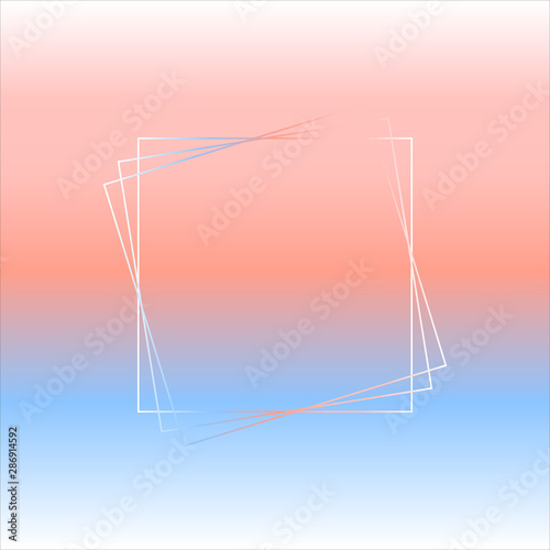 Frame from three squares on gradient background. Suitable for wallpaper, banner, background, card, book illustration, landing page. Vector illustration. EPS10