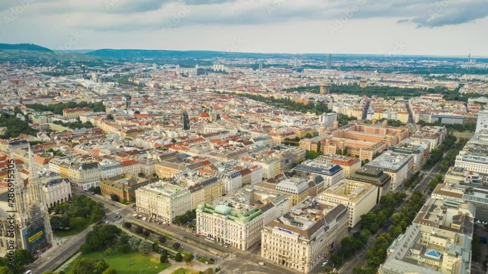 sunny day flight over vienna city center famous square aerial panorama 4k timelapse austria sunny day flight over vienna city center famous square aerial panorama 4k timelapse austria