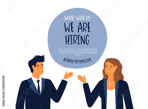 We are hiring template business man and woman