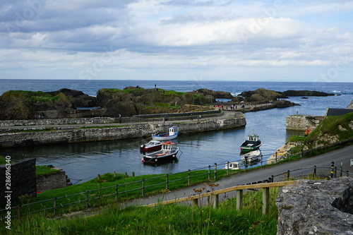 Ships approeaching Ballintoy harbour, Antrim, Northern Ireland