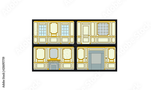Rendering of Apollo Gallery in the Louvre Museum, Paris, France
