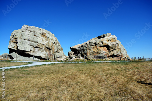 Glacial Erratic - rock formation carried on glaciers photo