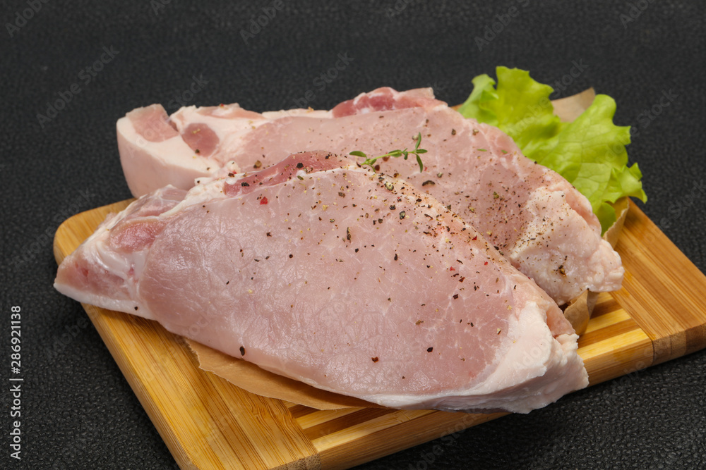 Raw pork meat steak for grill Raw pork meat steak for grill