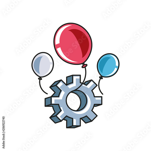 gear pinion machine with balloons helium