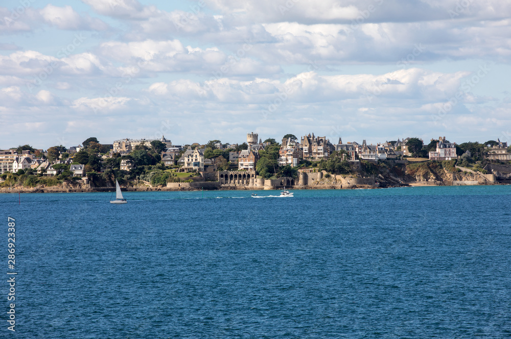View from the ramparts at the town of Dinard. Saint Malo, Brittany, France View from the ramparts at the town of Dinard. Saint Malo, Brittany, France