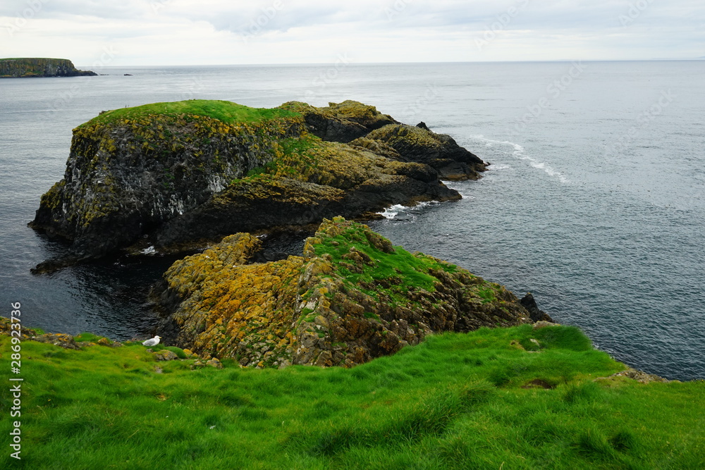 Causeway Coastal Route cliffs, Atlantic Ocean, Northern Ireland