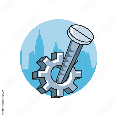 screw fixing tool with gear pinion