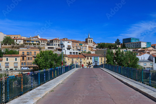 Zamora,9,2013:View from the stone bridge over the Duero river