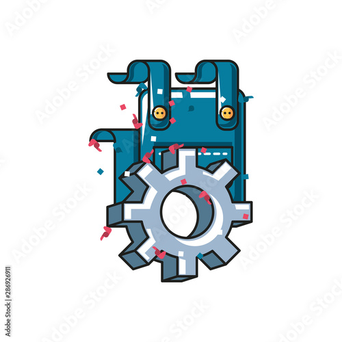 overall uniform with gear pinion