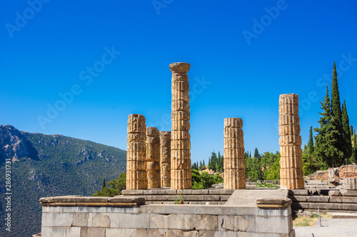 The temple of Apollo in Delphi, Greece