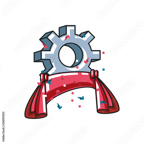 ribbon decoration with gear pinion