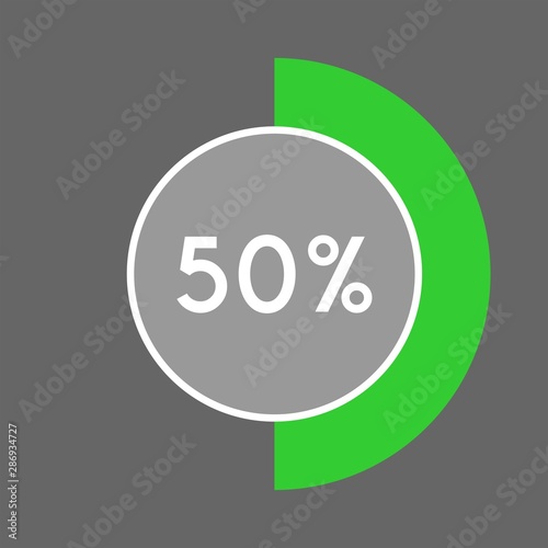Percentage sign icon vector 50 percent.	