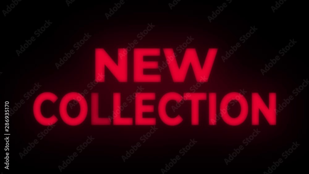 New Collection Text Blinking Flickering Neon Red Sign Promotional Loop Background. Sale, Discounts, Deals, Special Offers. Green Screen and Alpha Matte New Collection Text Blinking Flickering Neon Red Sign Promotional Loop Background. Sale, Discounts, Deals, Special Offers. Green Screen and Alpha Matte